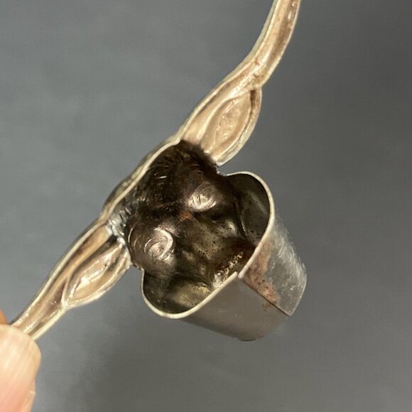 Metal Bull Head Longhorn Bolo Tie Slide Clip Vintage Texas USA - Picture 4 of 10